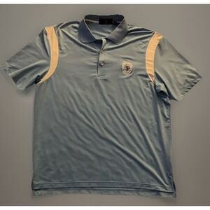 Bethpage Collection Short Sleeve Polo Shirt Blue Golf Black Course Large JBHS